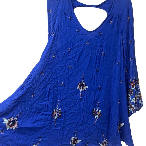 Free People Dress size L, Blue Floral - Picture 2 of 7